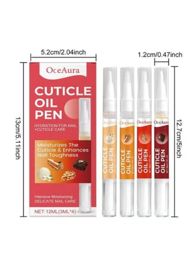 OceAura Cuticle Oil Pen - 4 Cuticle Oil Pens - Nail StCuticle Oil Pen - 4 Cuticle Oil Pens - Nail Strengthener and Growth Nail Oil Pen with Sweet Almond Oil, Jojoba Oil for Nails, Vitamin E Oil for Nails Care - Nail Growth Oil Pen(12ml-3ml*4)rengthener and Growth Nail Oil Pen with Sweet Almond Oil, Jojoba Oil for Nails, Vitamin E Oil for Nails Care - Nail Growth Oil Pen(12ml-3ml*4) - Image 1